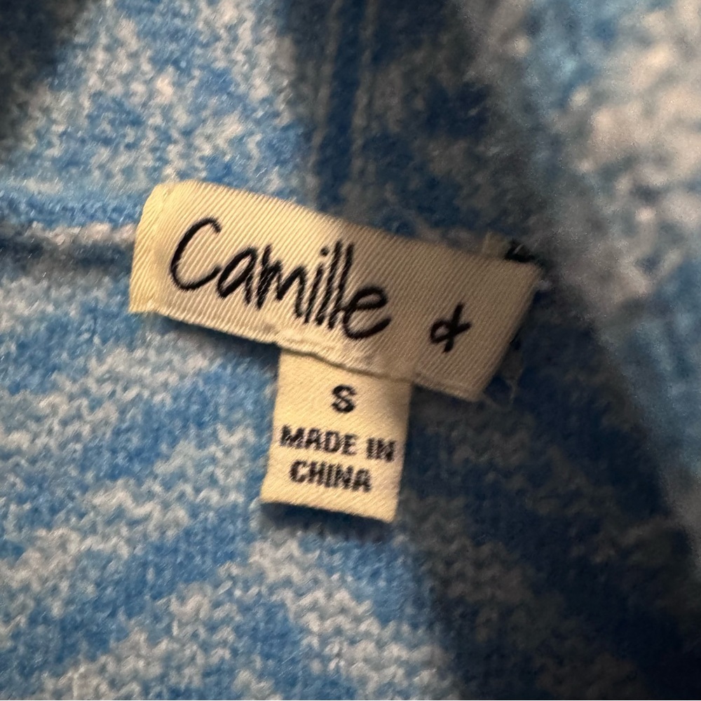 Camille - Blue/White Chevron Women's Open Front Cardigan Sweater - size S - Picture 11 of 14